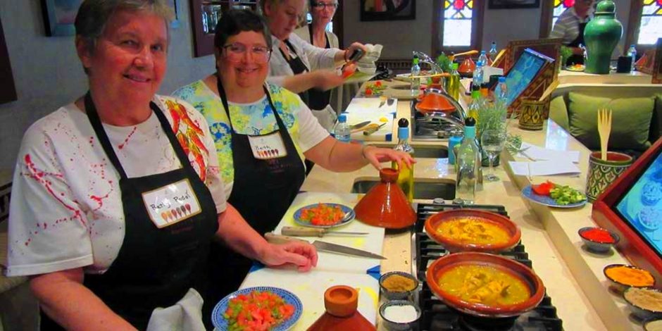 women doing moroccan cooking class