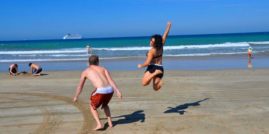 couple enjoying beach